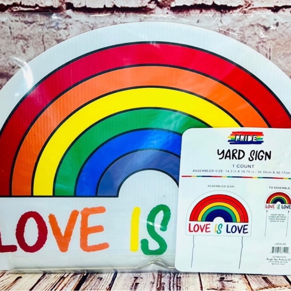 2 - Pride Yard Signs LGBTQ Love is Love & Stronger Together